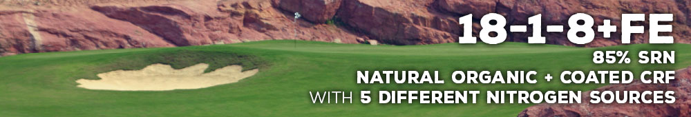 Sustane 18-1-8+Fe 85% SRN Natural Organic + Coated  CRF with 5 different nitrogen sources 90-120-Day Nutrient Release at 70°F (21°C)