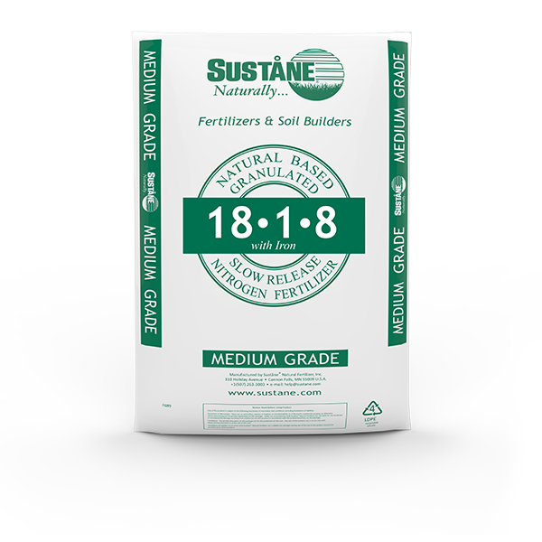 Suståne18-1-8+Fe Professional Fairway and Landscape Fertilizer with Methylene Urea & PCSCU.