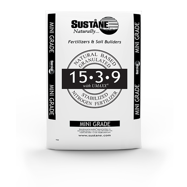 Suståne 15-3-9+UMAXX combines Suståne organic compost base with stabilized nitrogen from UMAXX delivered in a uniform, homogeneous mini granules for low mowed golf course fairways and all sports pitches.