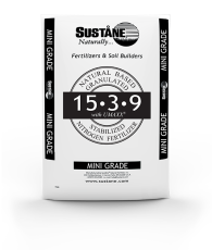 Suståne 15-3-9+UMAXX combines Suståne organic compost base with stabilized nitrogen from UMAXX delivered in a uniform, homogeneous mini granules for low mowed golf course fairways and all sports pitches.